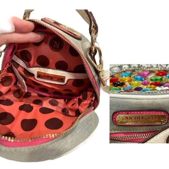 Nicole Lee Clover Denim Stones Mini Crossbody Bag - Picture 6 of 6